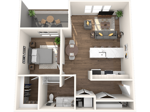 Sumner Mill Apartments 3D Floor Plan Whitworth